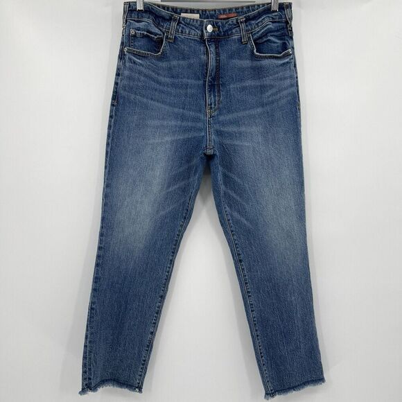 Anthropologie Pilcro The Vintage Straight Jeans Raw Hem‎ Blue Women’s Size 32 - Picture 2 of 11